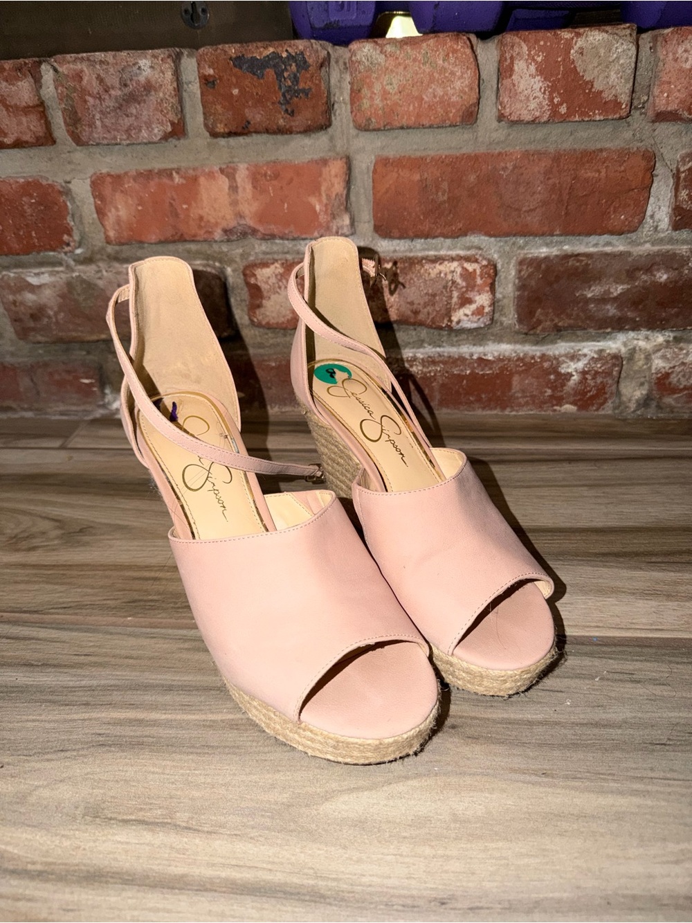 Jessica Simpson Light Pink Espadrille Wedge Sandals